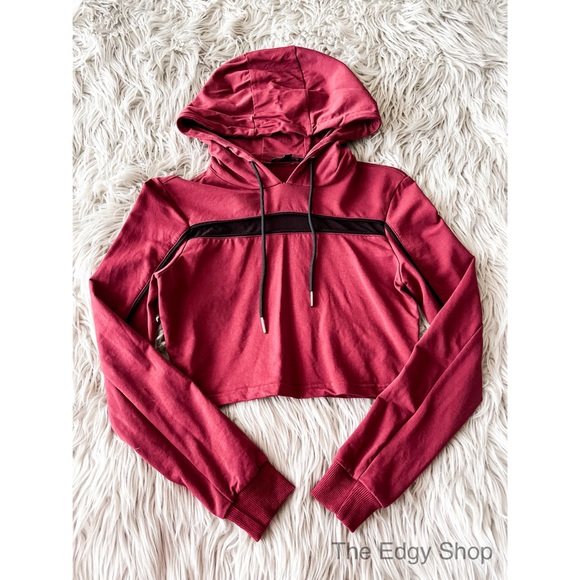 ekAttire | The Daily Burgundy Cropped Hoodie - Picture 5 of 9